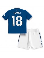 Everton Ashley Young #18 Domácí dres pro děti 2023-24 Krátký Rukáv (+ trenýrky)